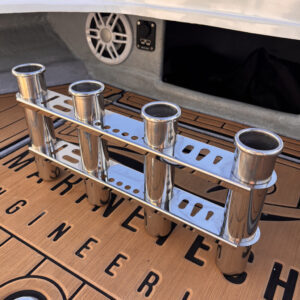 MTE Stainless Steel Rod Holder with Tool Accessory Holders (4 or 3 configuration)